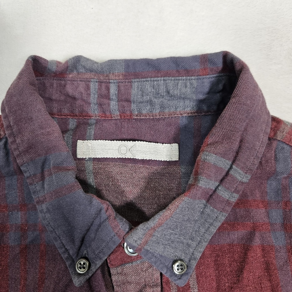 Outerknown Men's Long Sleeve Button Up Flannel Shirt Red Plaid Size Medium - Picture 2 of 8